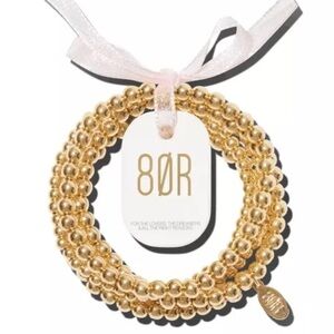 8 Other Reasons 80R 8OR Set of 5 Gold Stretch Bracelets New